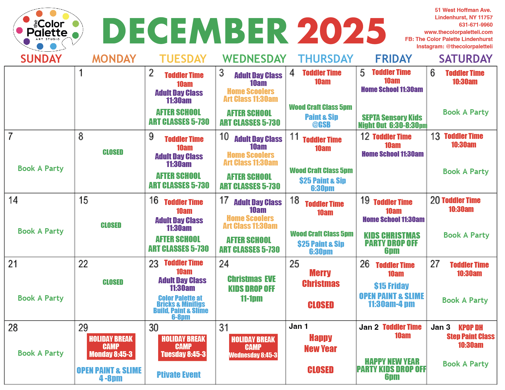 December 2025 Calendar