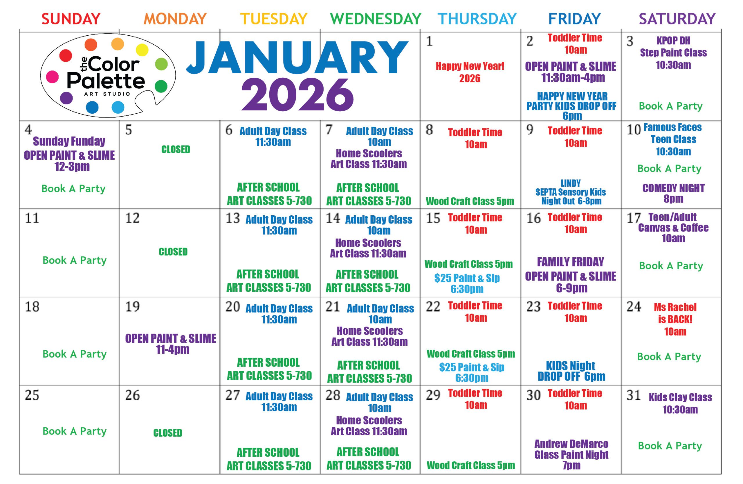January 2026 Calendar