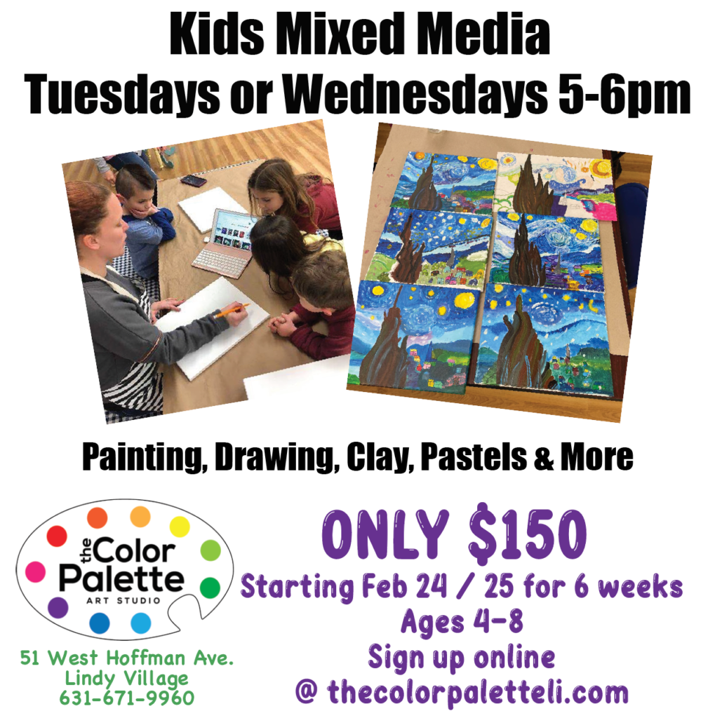 Feb /March Kids Mixed Media Tuesdays or Wednesdays 5pm